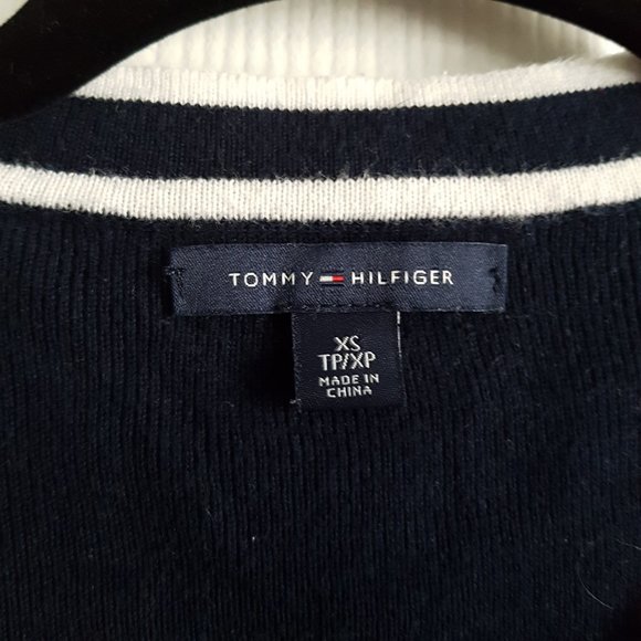 Tommy Hilfiger Navy & White Cardigan - Picture 4 of 5
